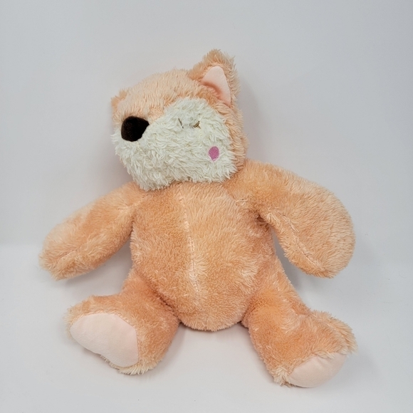 Silver One 12” Super Soft Sitting Fox Peach Plush - Picture 1 of 5
